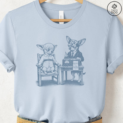 Chihuahua Polygraph T-Shirt Light Blue Taco-Dog