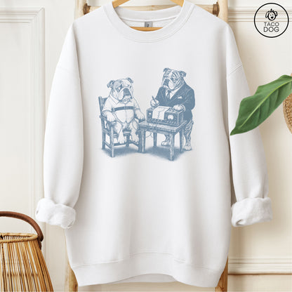 English Bulldog Polygraph Sweatshirt White Taco-Dog