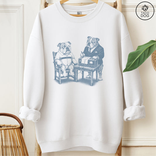 English Bulldog Polygraph Sweatshirt White Taco-Dog