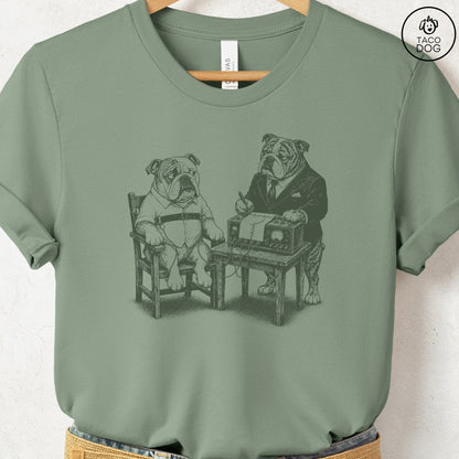 English Bulldog Polygraph T-Shirt Sage Taco-Dog
