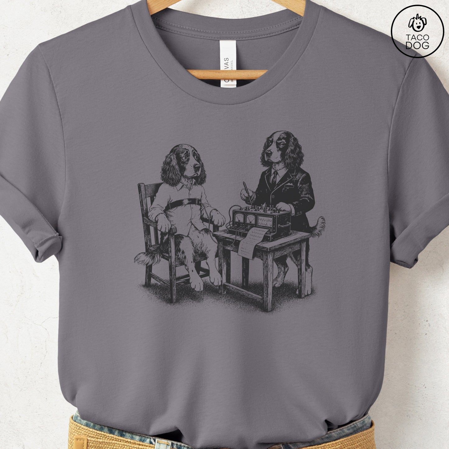 Springer Spaniel Polygraph T-Shirt Storm Taco-Dog