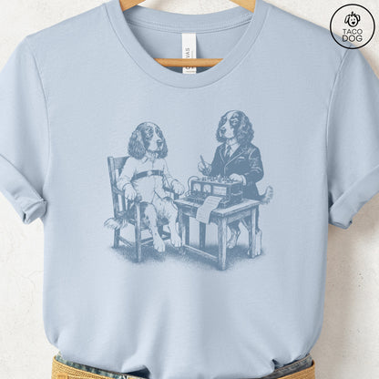 Springer Spaniel Polygraph T-Shirt Light Blue Taco-Dog