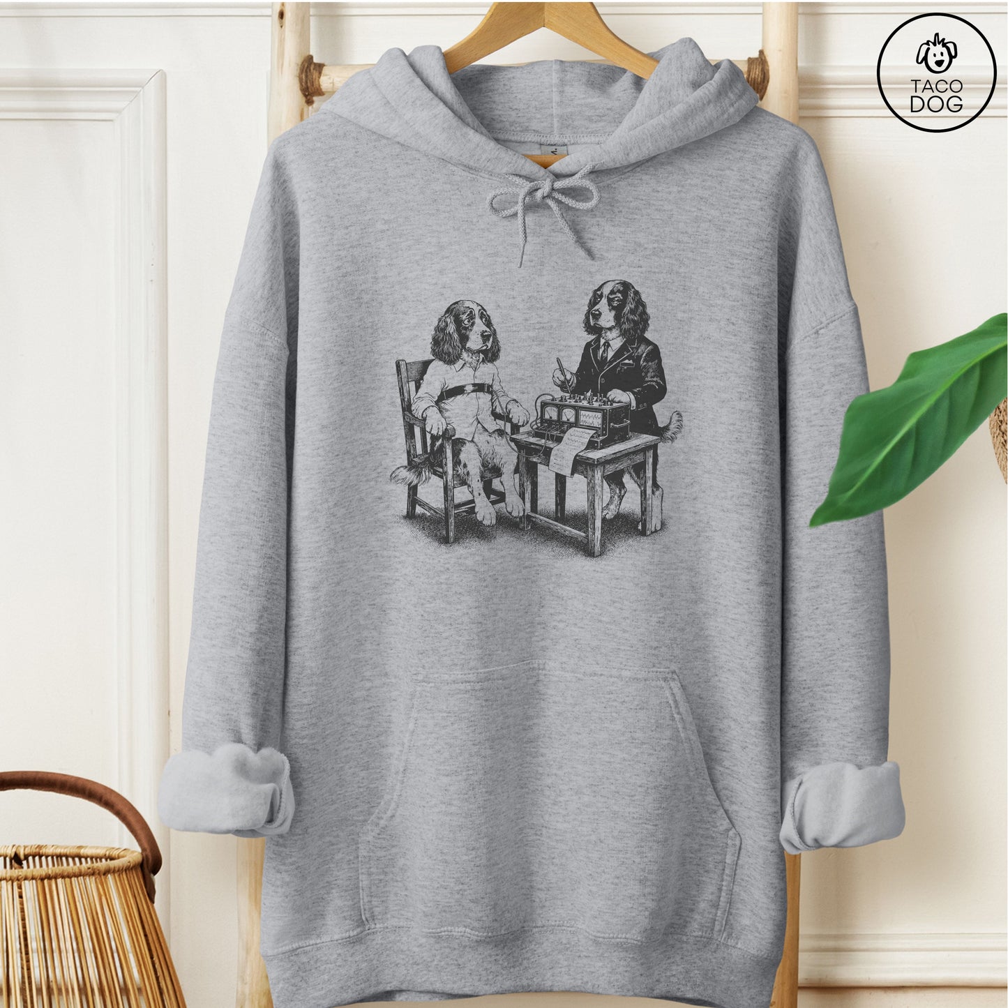 Springer Spaniel Polygraph Hoodie Graphite Heather Taco-Dog