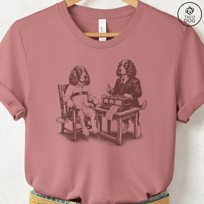 Springer Spaniel Polygraph T-Shirt Heather Mauve Taco-Dog