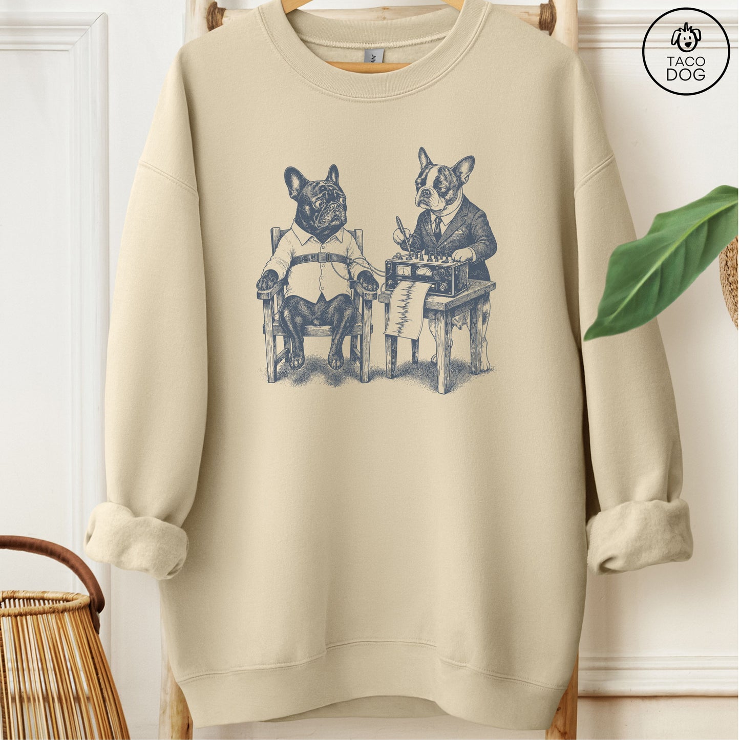 French Bulldog Frenchie Polygraph Sweatshirt Sand Taco-Dog