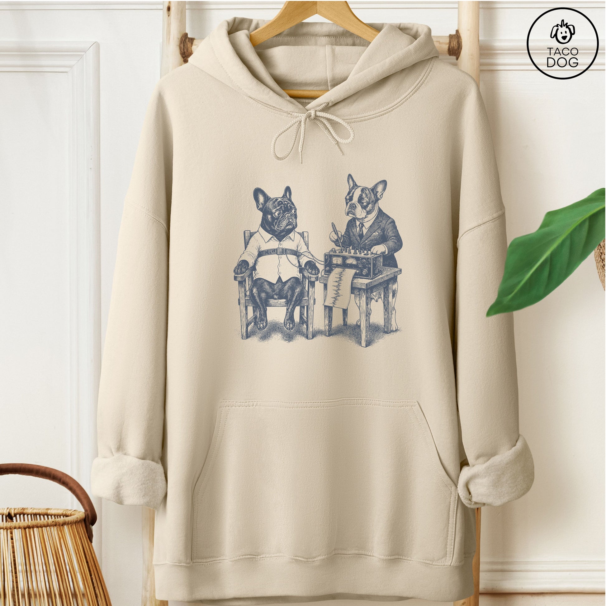French Bulldog Frenchie Polygraph Hoodie Sand Taco-Dog
