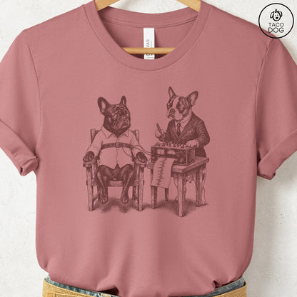 French Bulldog Frenchie Polygraph T-Shirt Heather Mauve Taco-Dog