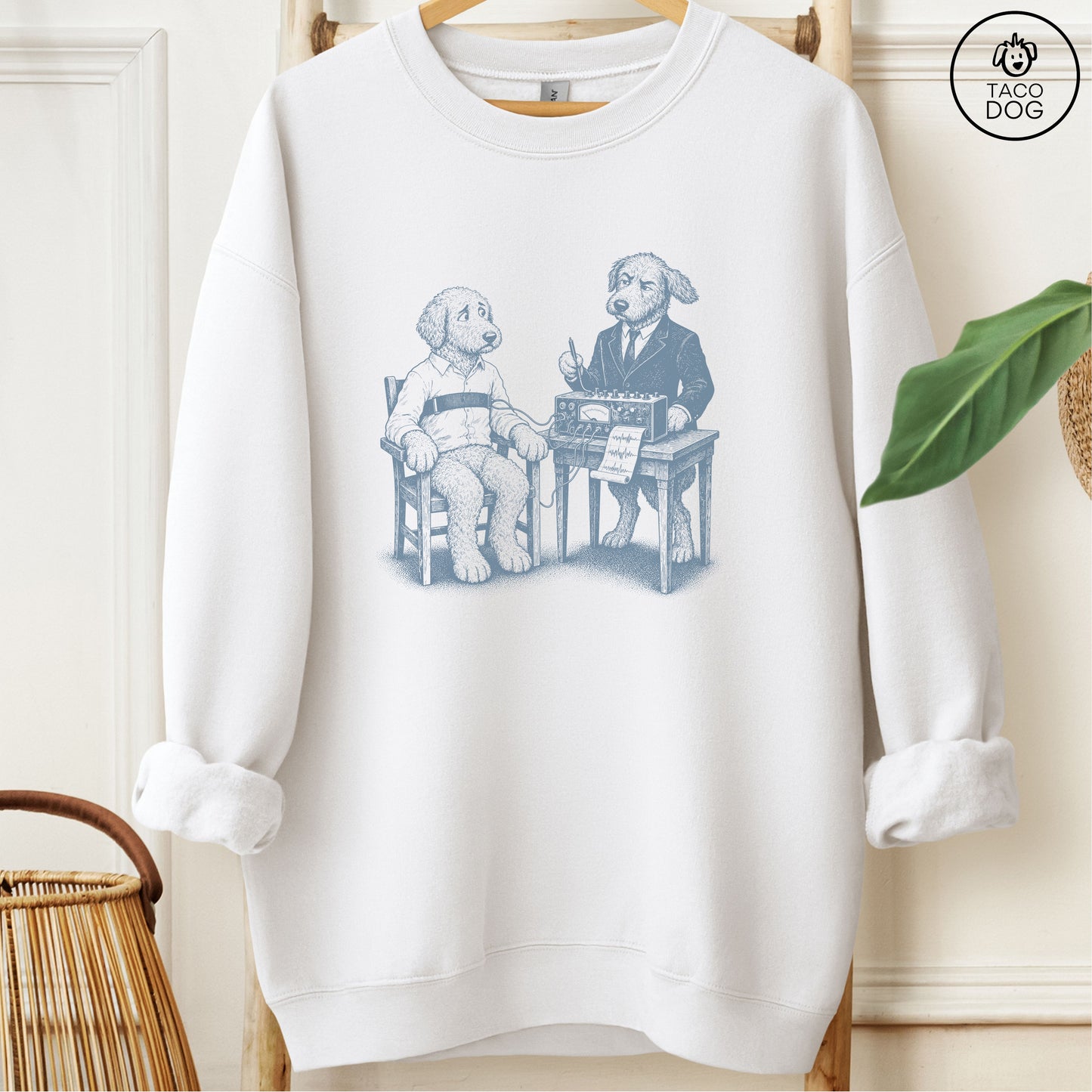 Doodle Polygraph Sweatshirt White Taco-Dog