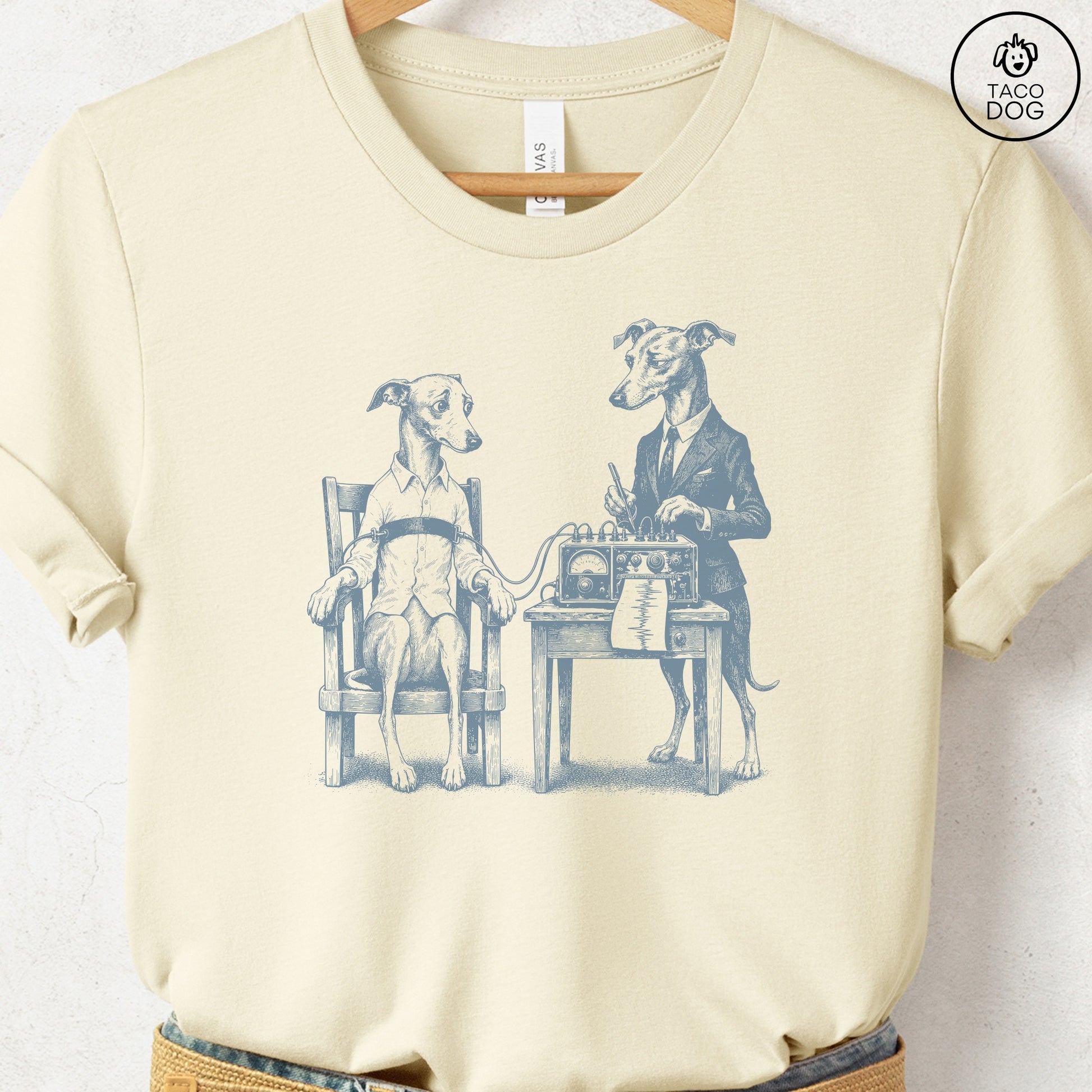 Italian Greyhound Whippet Polygraph T-Shirt Natural Taco-Dog