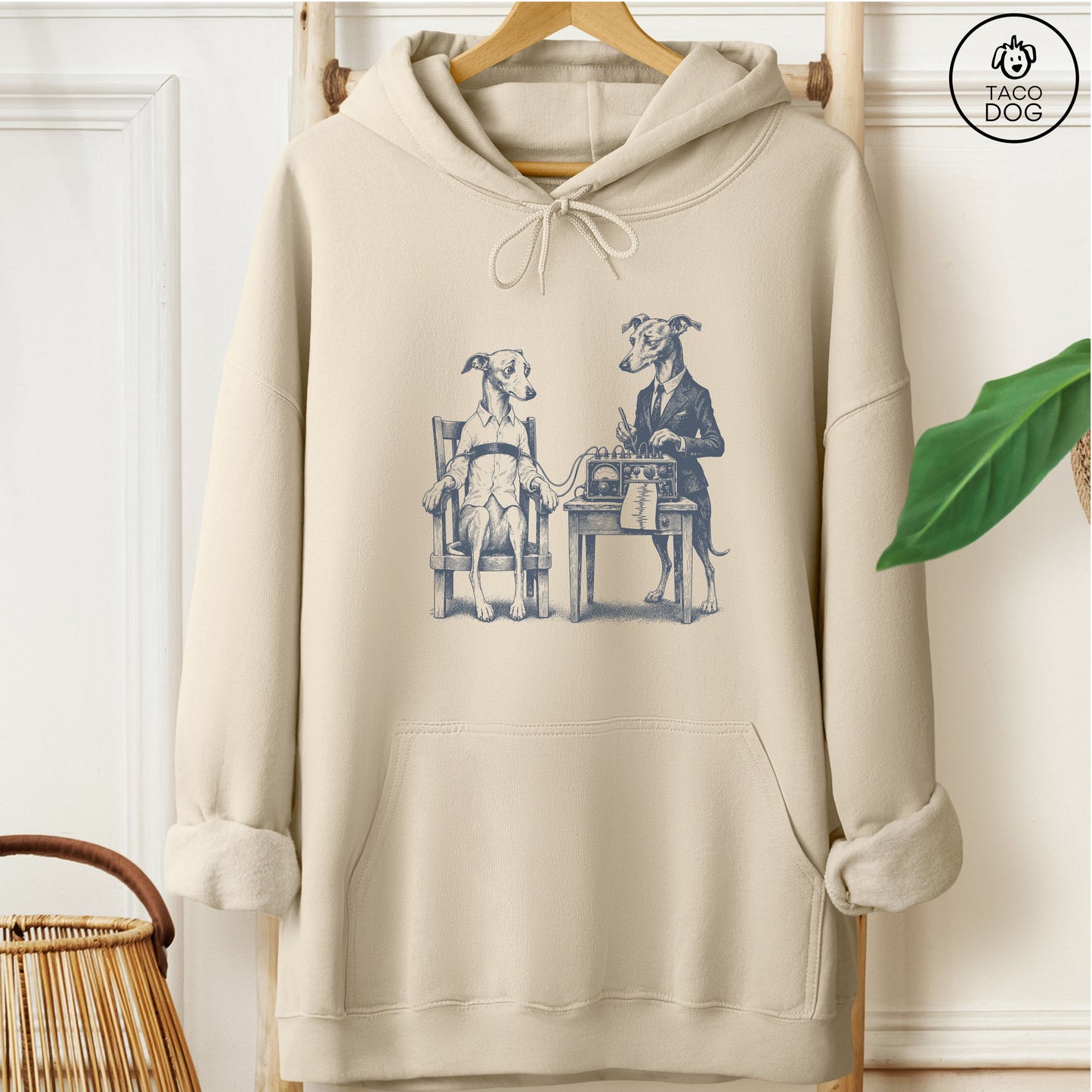 Italian Greyhound Whippet Polygraph Hoodie Sand Taco-Dog