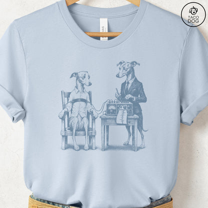 Italian Greyhound Whippet Polygraph T-Shirt Light Blue Taco-Dog