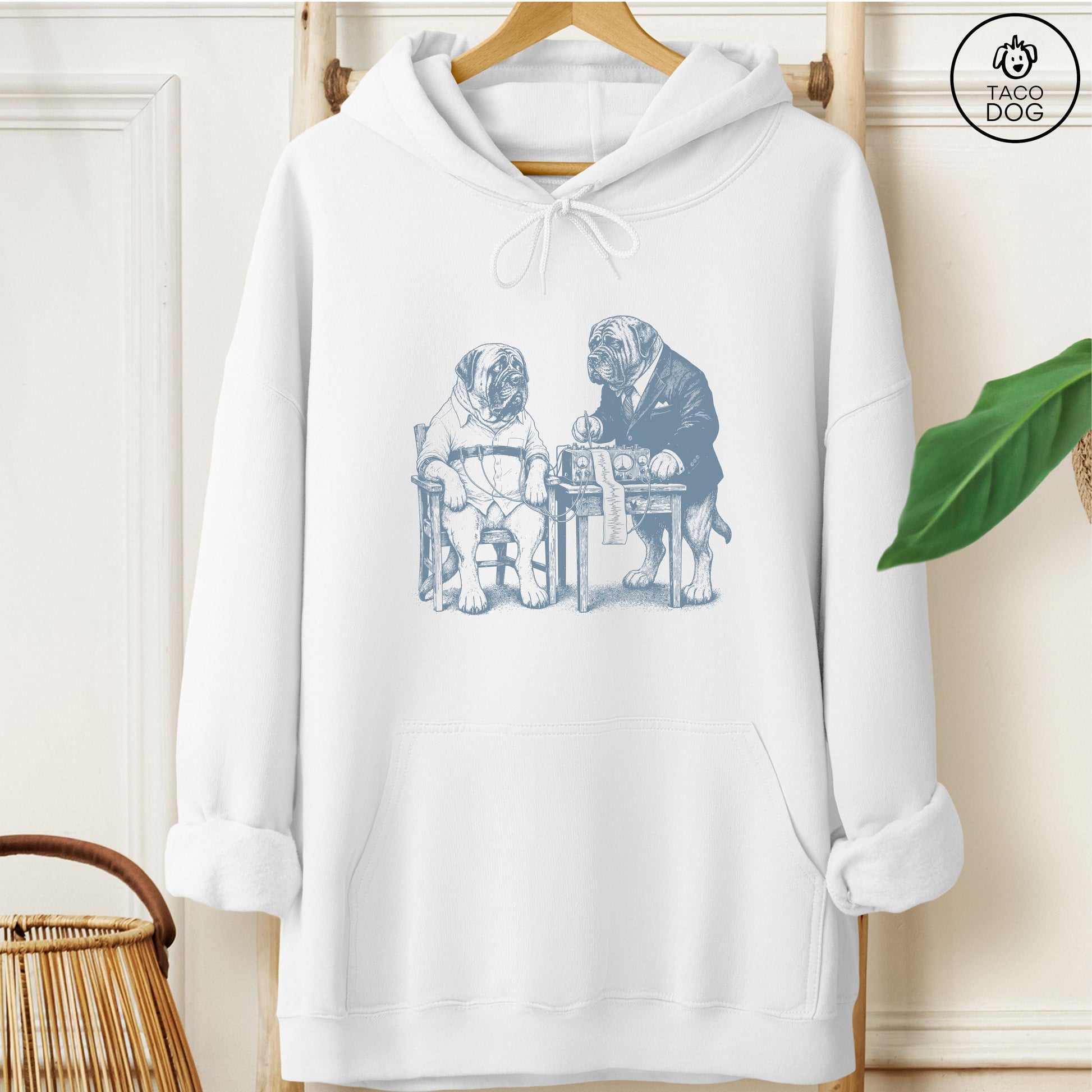 Mastiff Polygraph Hoodie White Taco-Dog