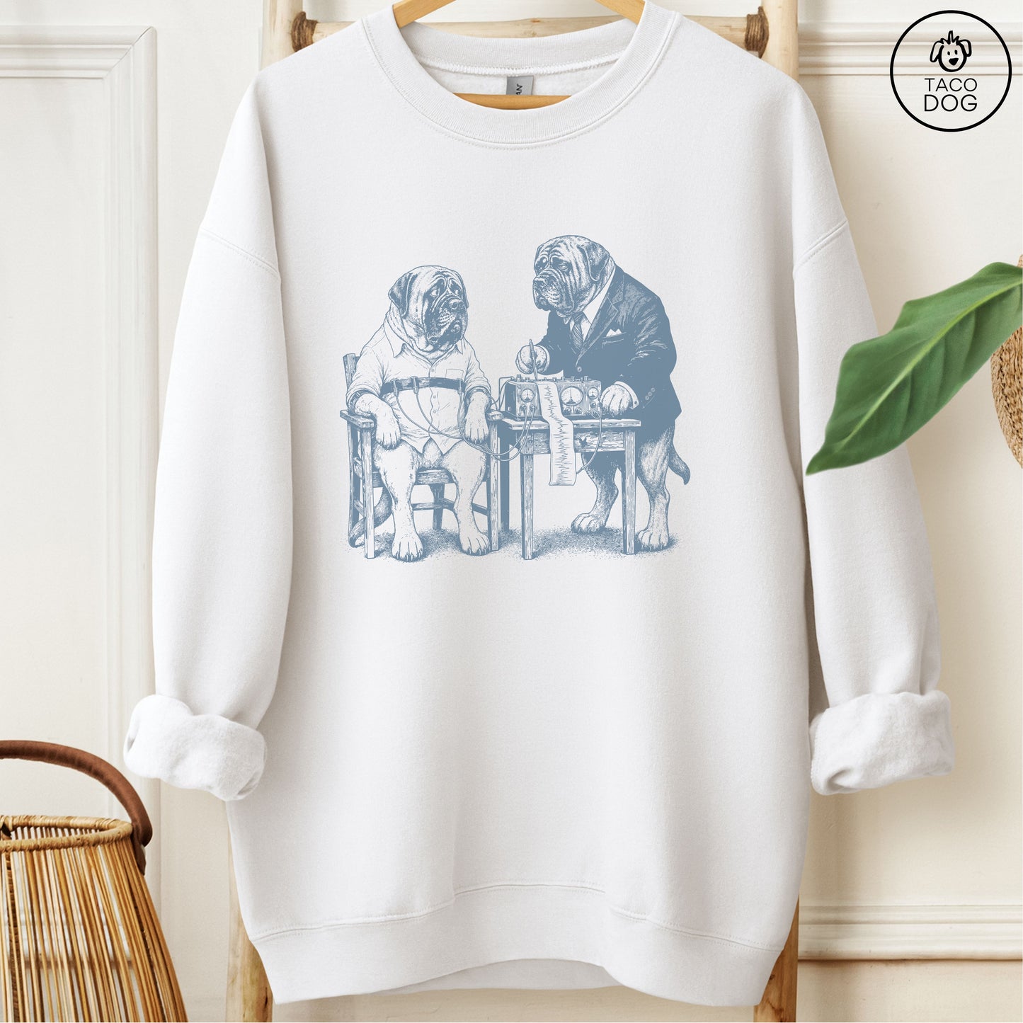 Mastiff Polygraph Sweatshirt White Taco-Dog