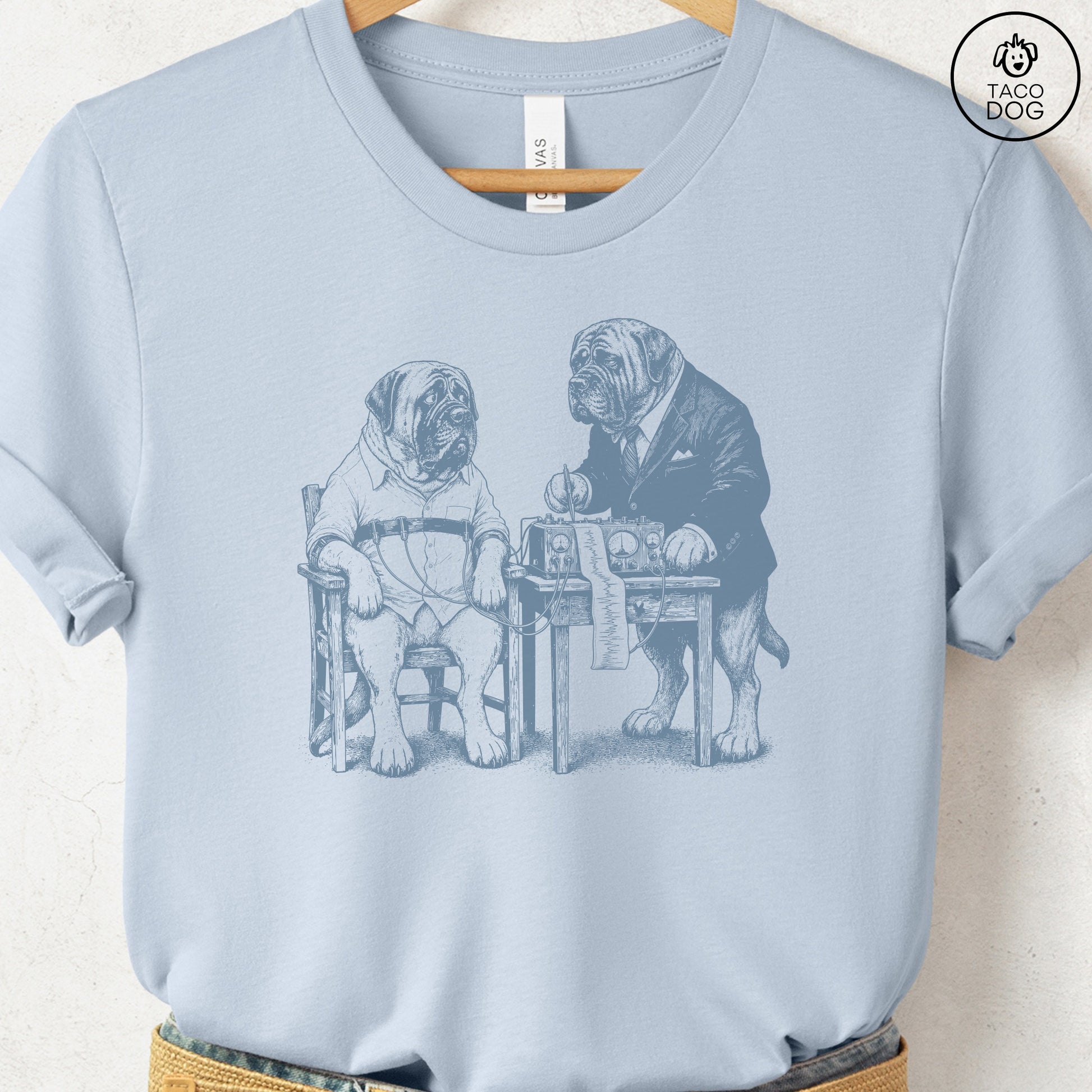 Mastiff Polygraph T-Shirt Light Blue Taco-Dog