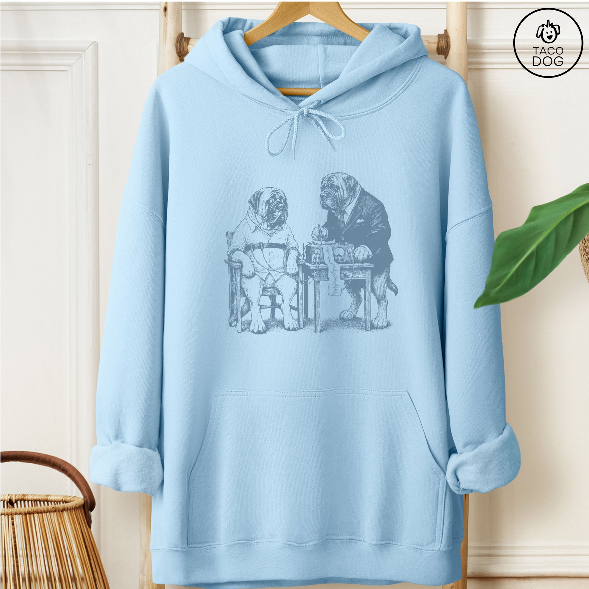 Mastiff Polygraph Hoodie Light Blue Taco-Dog