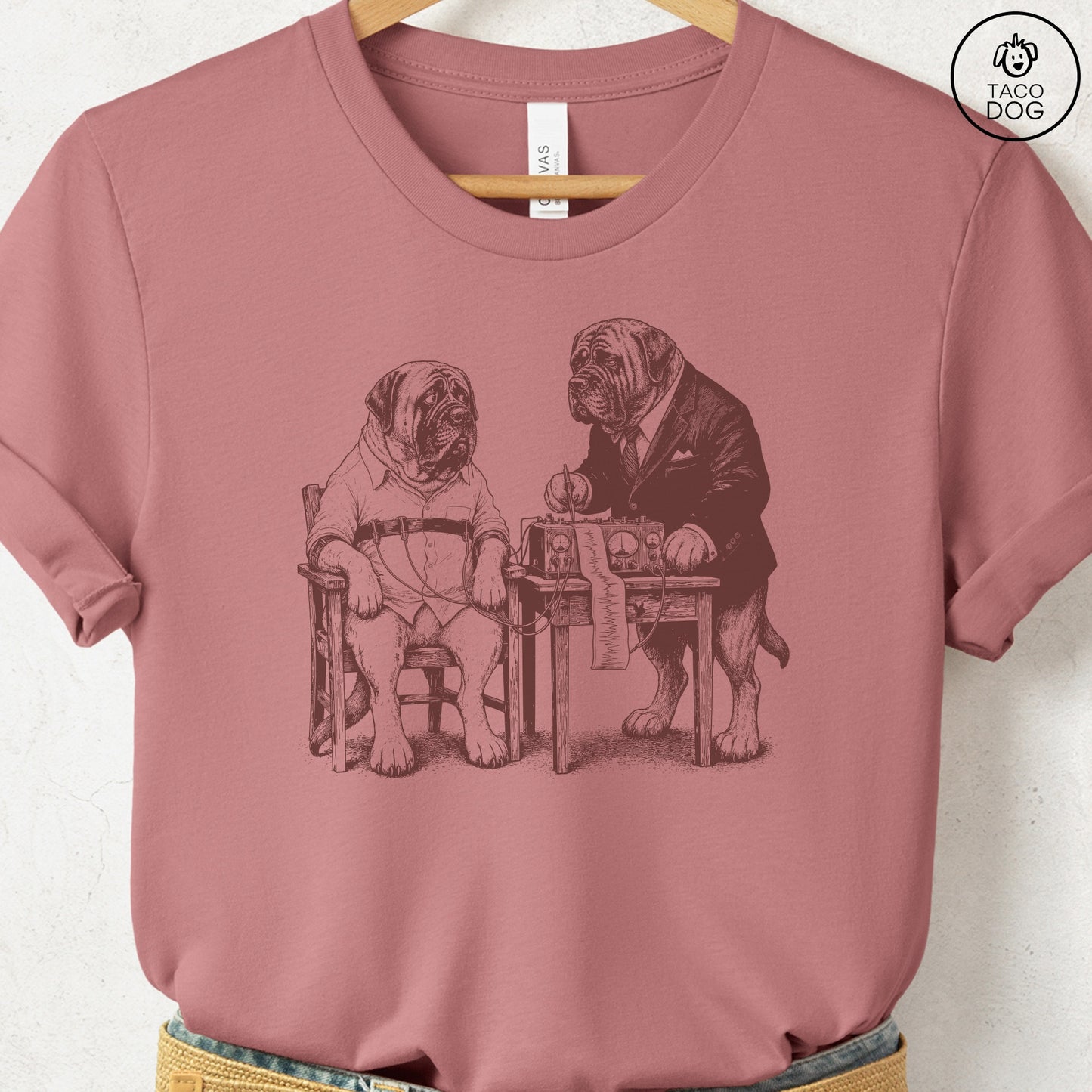 Mastiff Polygraph T-Shirt Heather Mauve Taco-Dog