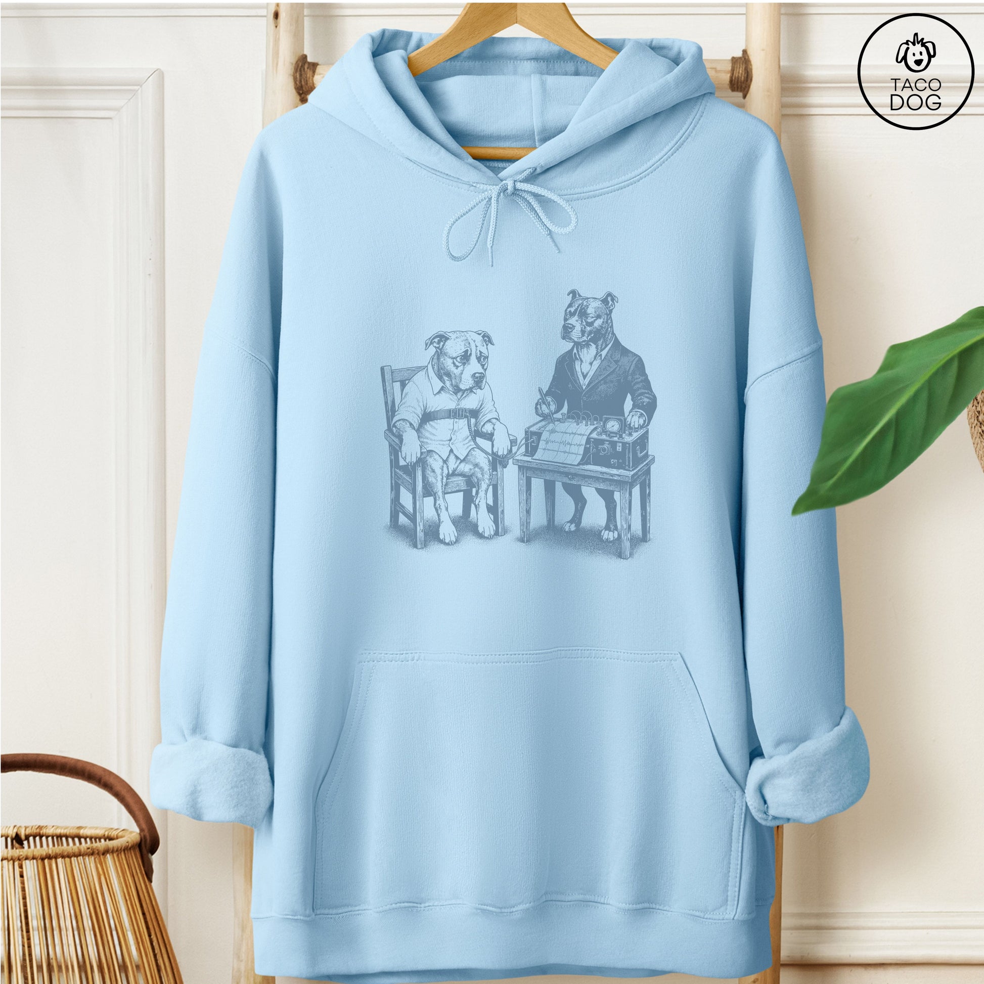 Pitbull Polygraph Hoodie Light Blue Taco-Dog