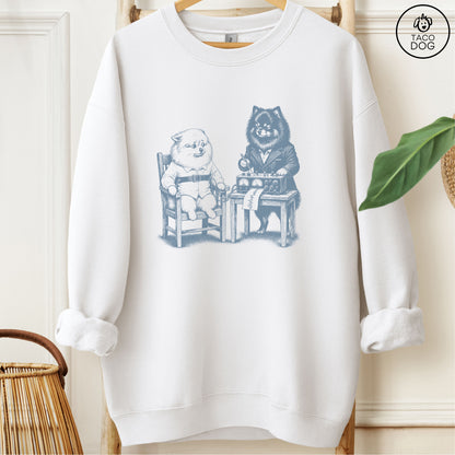 Pomeranian Polygraph Sweatshirt White Taco-Dog