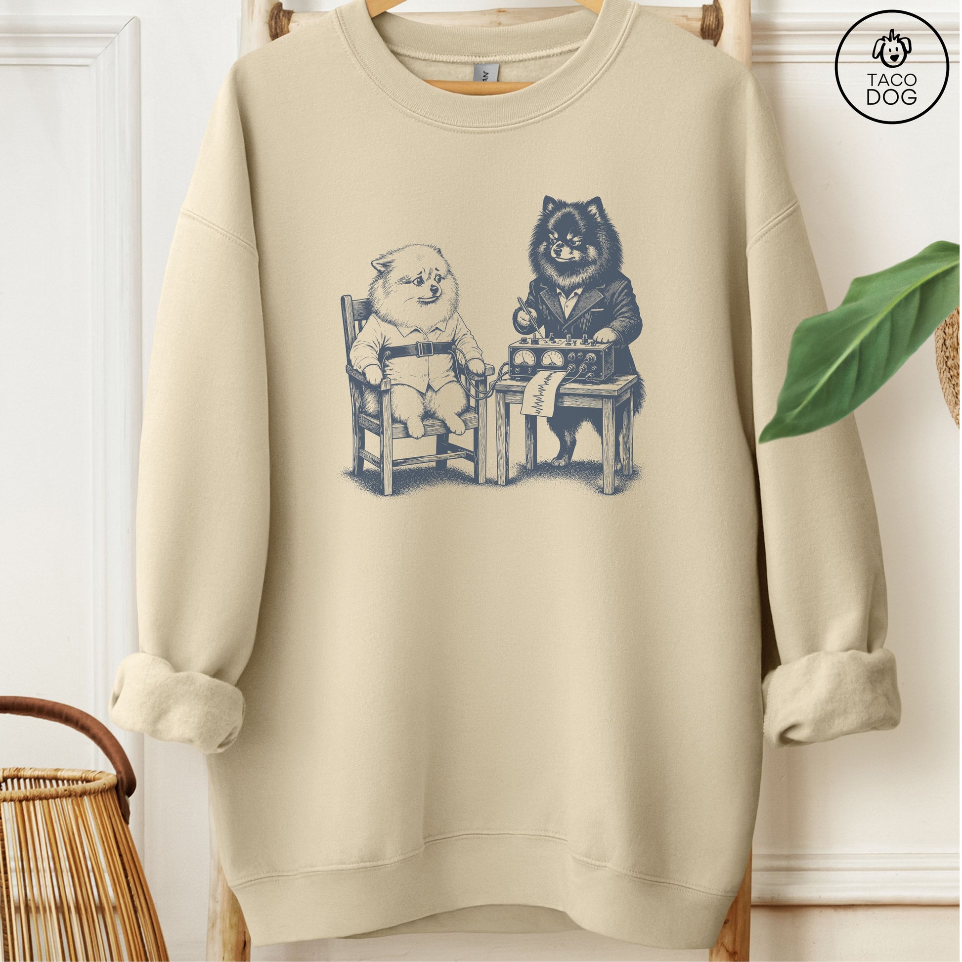 Pomeranian Polygraph Sweatshirt Sand Taco-Dog