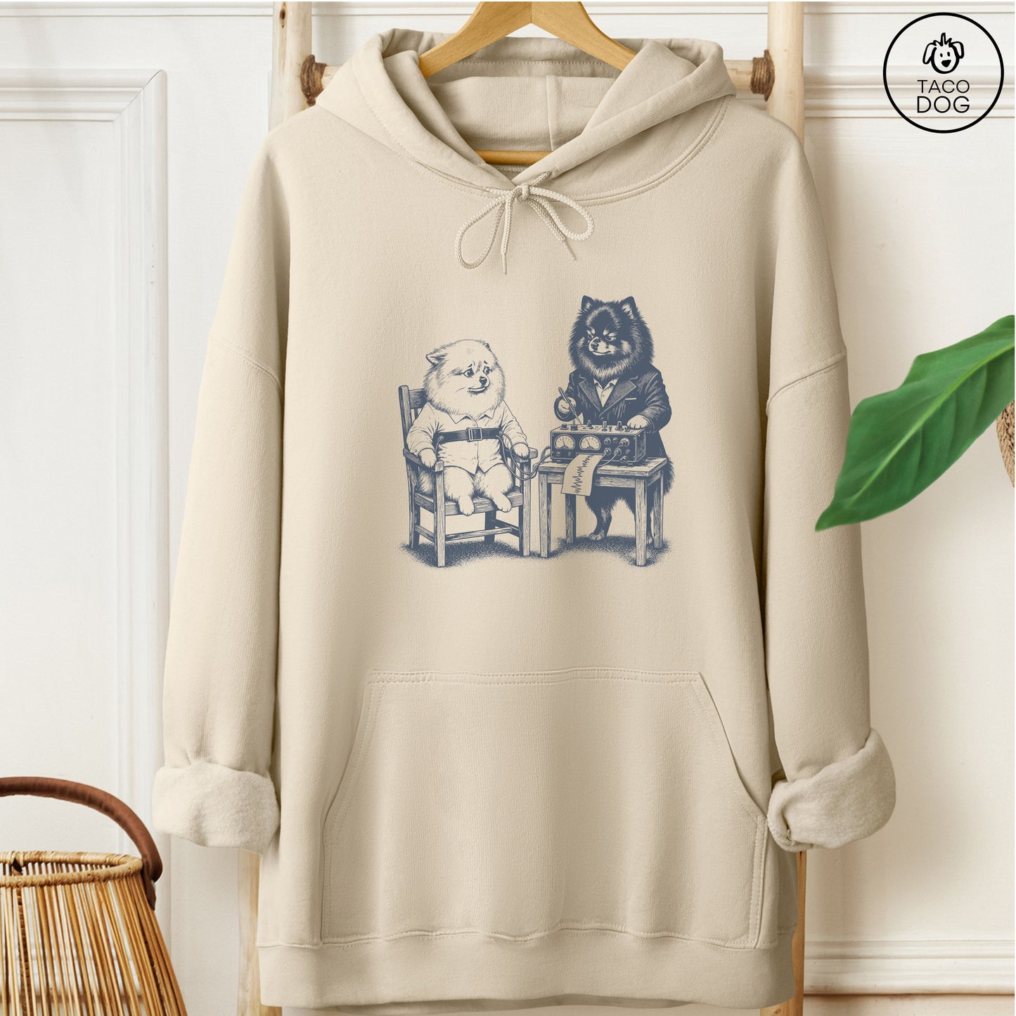Pomeranian Polygraph Hoodie Sand Taco-Dog