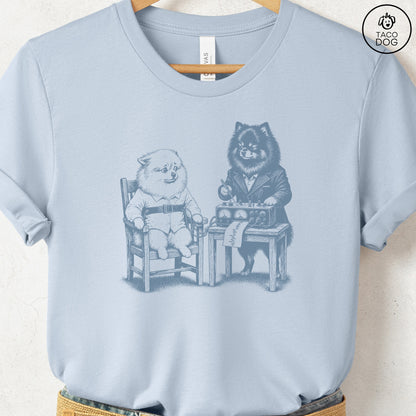 Pomeranian Polygraph T-Shirt Light Blue Taco-Dog