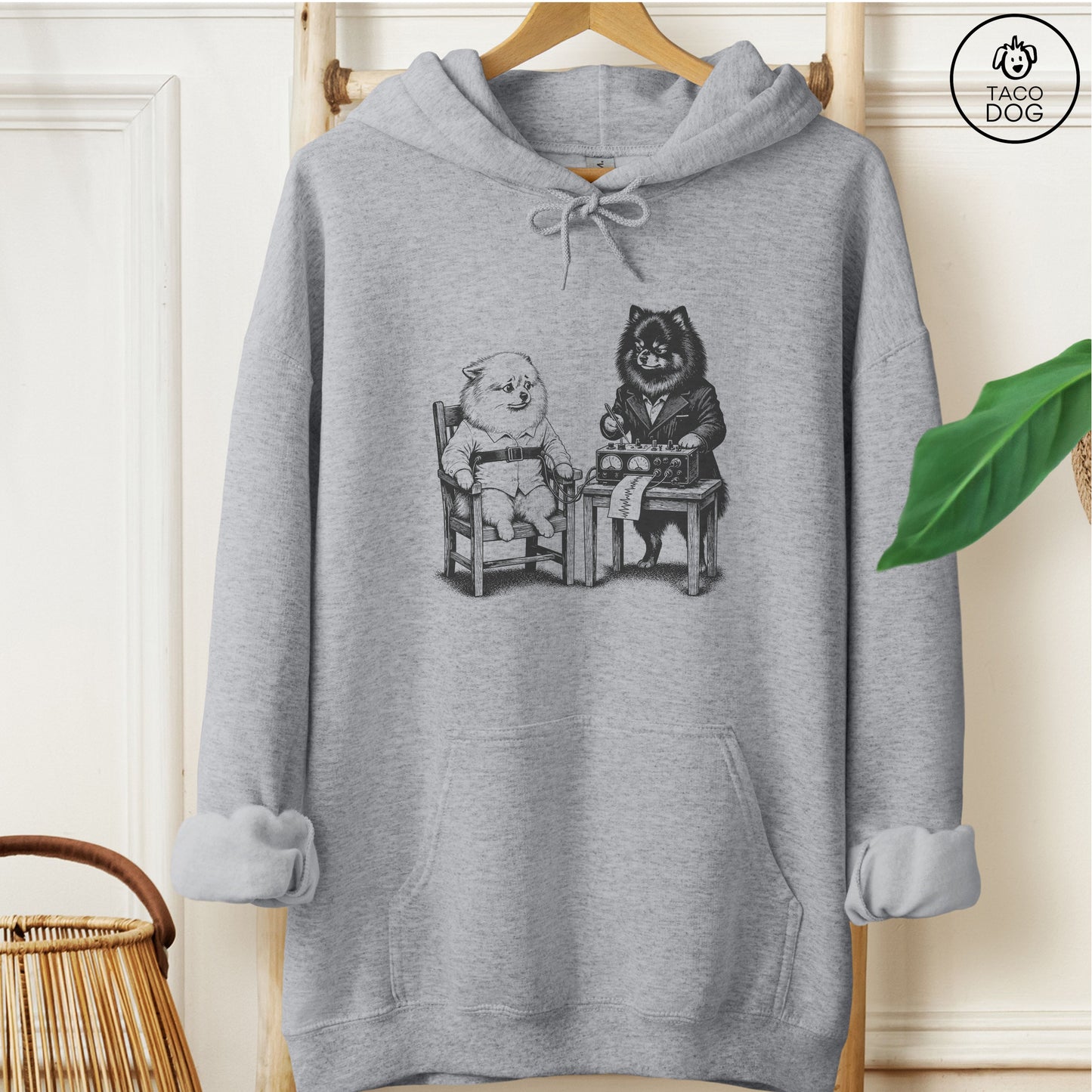 Pomeranian Polygraph Hoodie Graphite Heather Taco-Dog