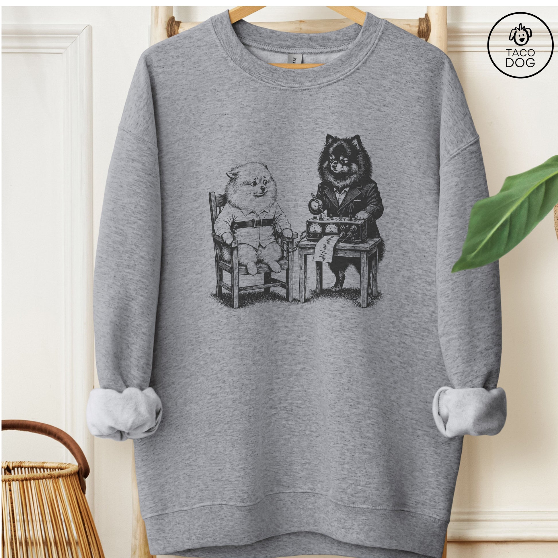 Pomeranian Polygraph Sweatshirt Graphite Heather Taco-Dog