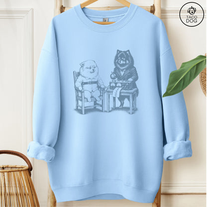 Pomeranian Polygraph Sweatshirt Light Blue Taco-Dog