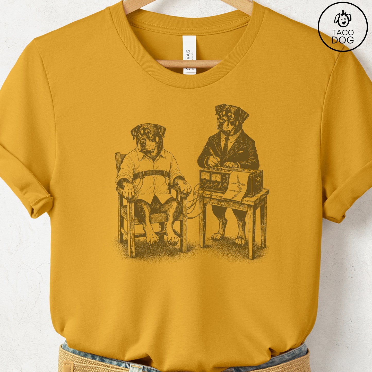 Rottweiler Polygraph T-Shirt Mustard Taco-Dog