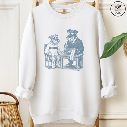 Schnauzer Polygraph Sweatshirt White Taco-Dog