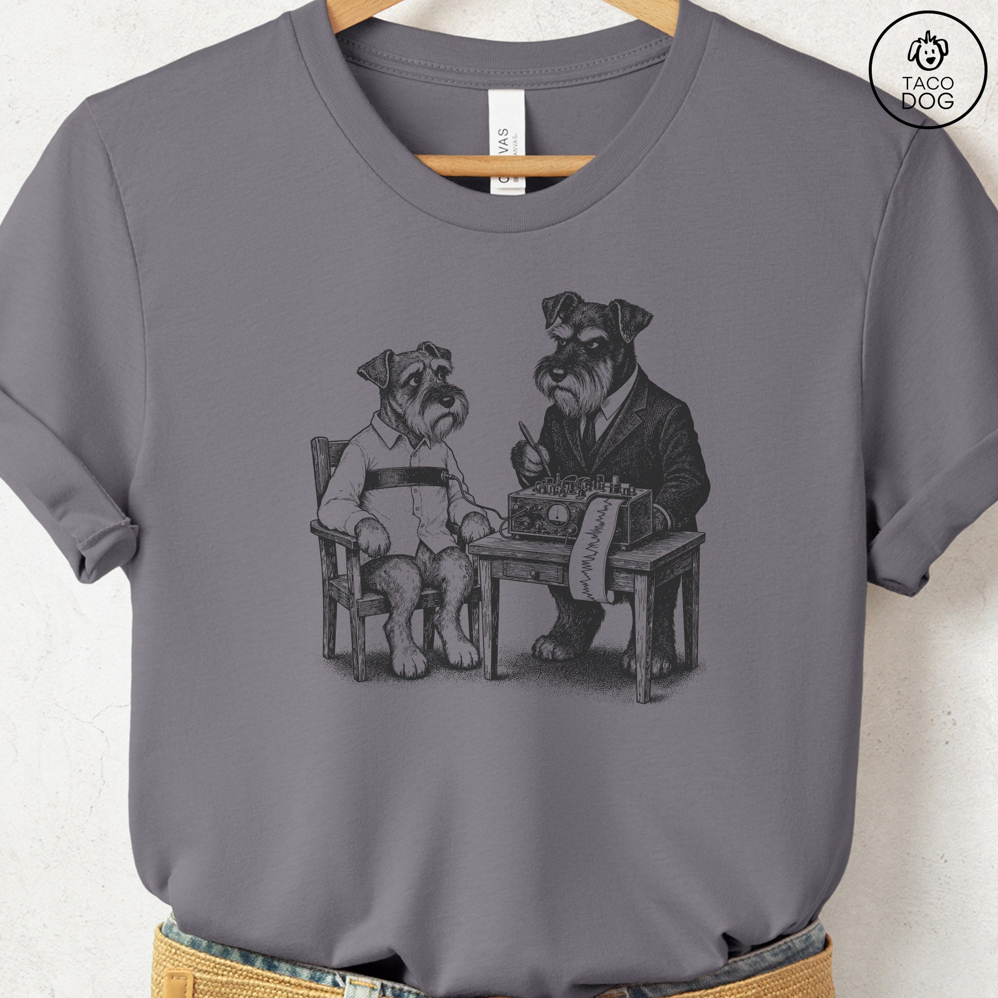 Schnauzer Polygraph T-Shirt Storm Taco-Dog