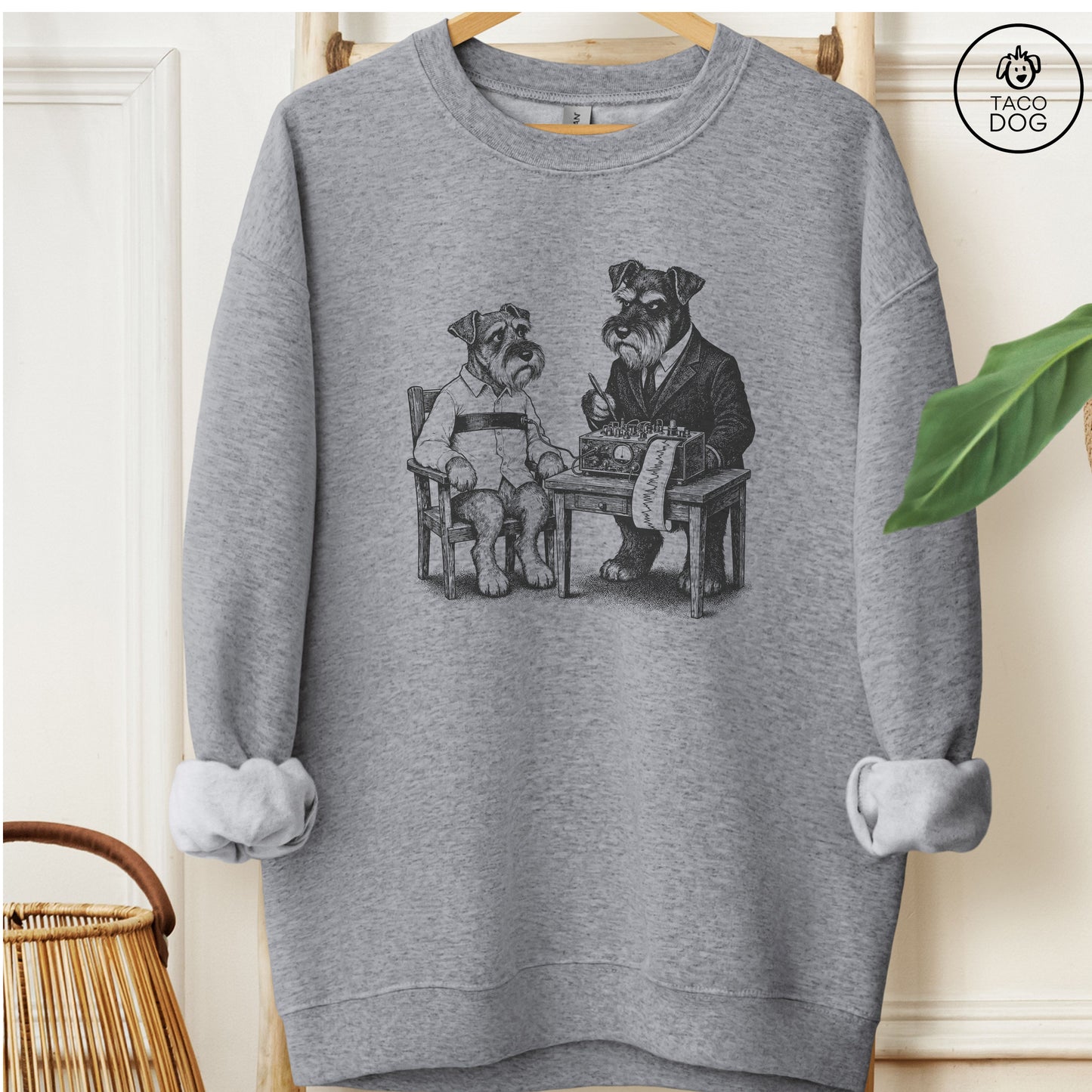 Schnauzer Polygraph Sweatshirt Graphite Heather Taco-Dog
