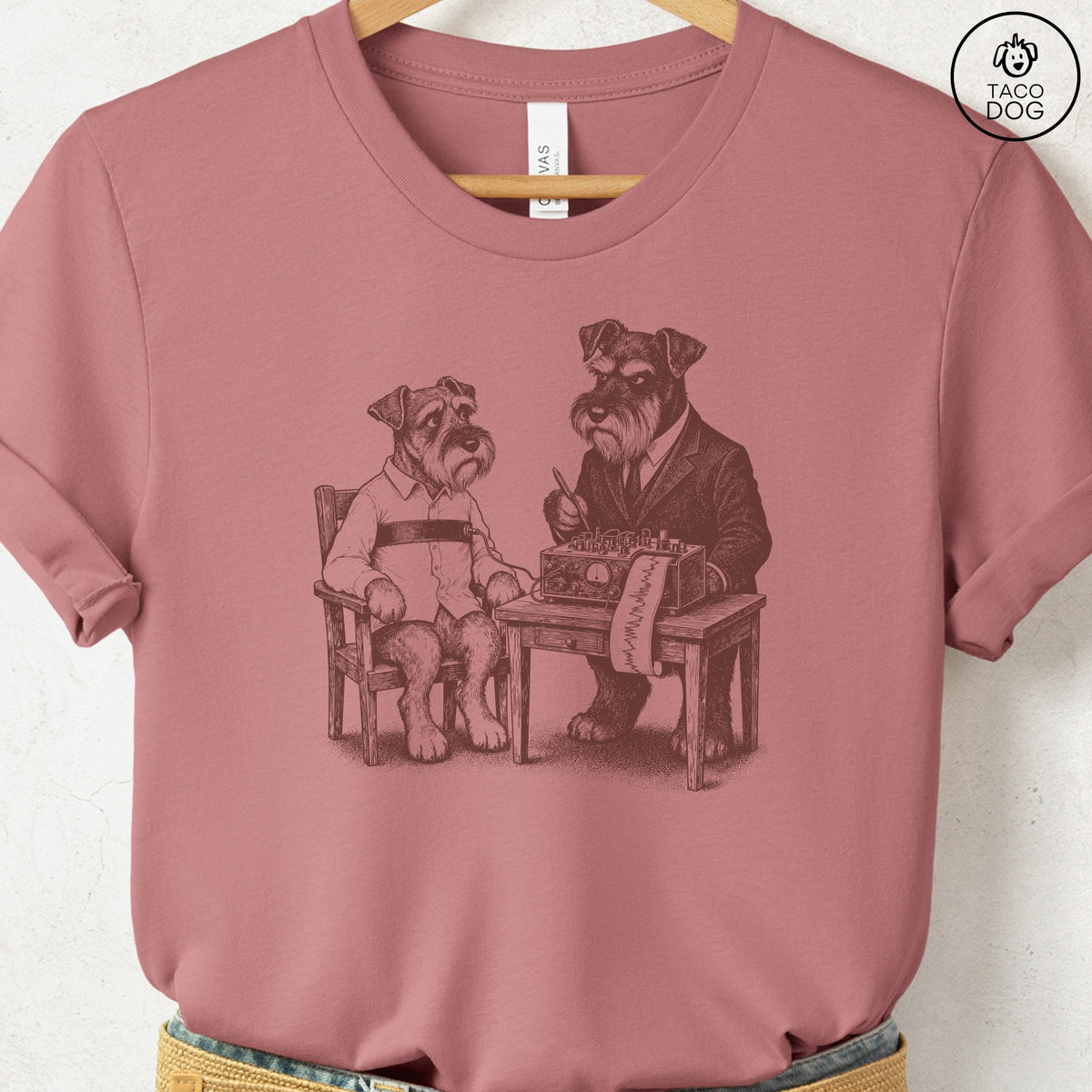 Schnauzer Polygraph T-Shirt, design close-up