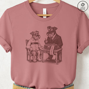 Schnauzer Polygraph T-Shirt Heather Mauve Taco-Dog