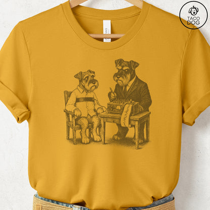 Schnauzer Polygraph T-Shirt Mustard Taco-Dog