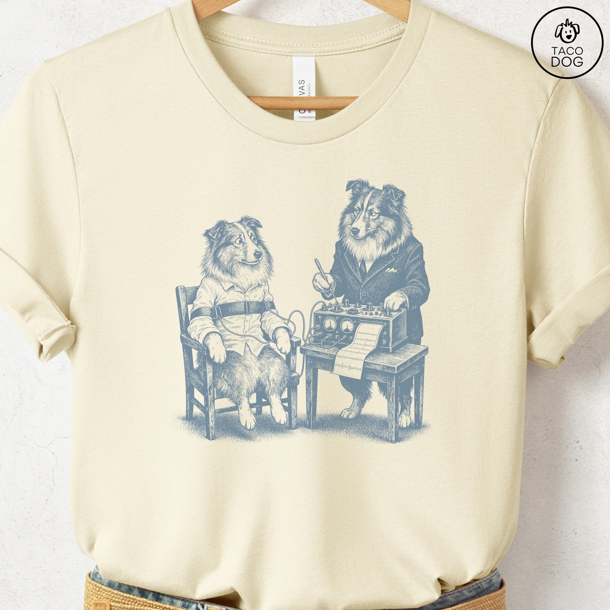 Shetland Sheepdog Polygraph T-Shirt Natural Taco-Dog
