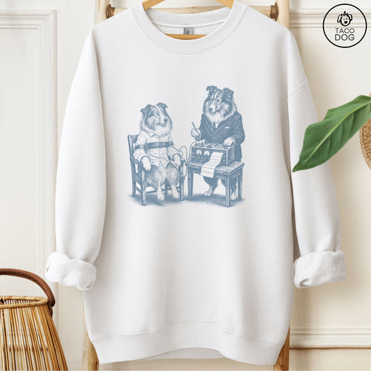 Shetland Sheepdog Polygraph Sweatshirt White Taco-Dog