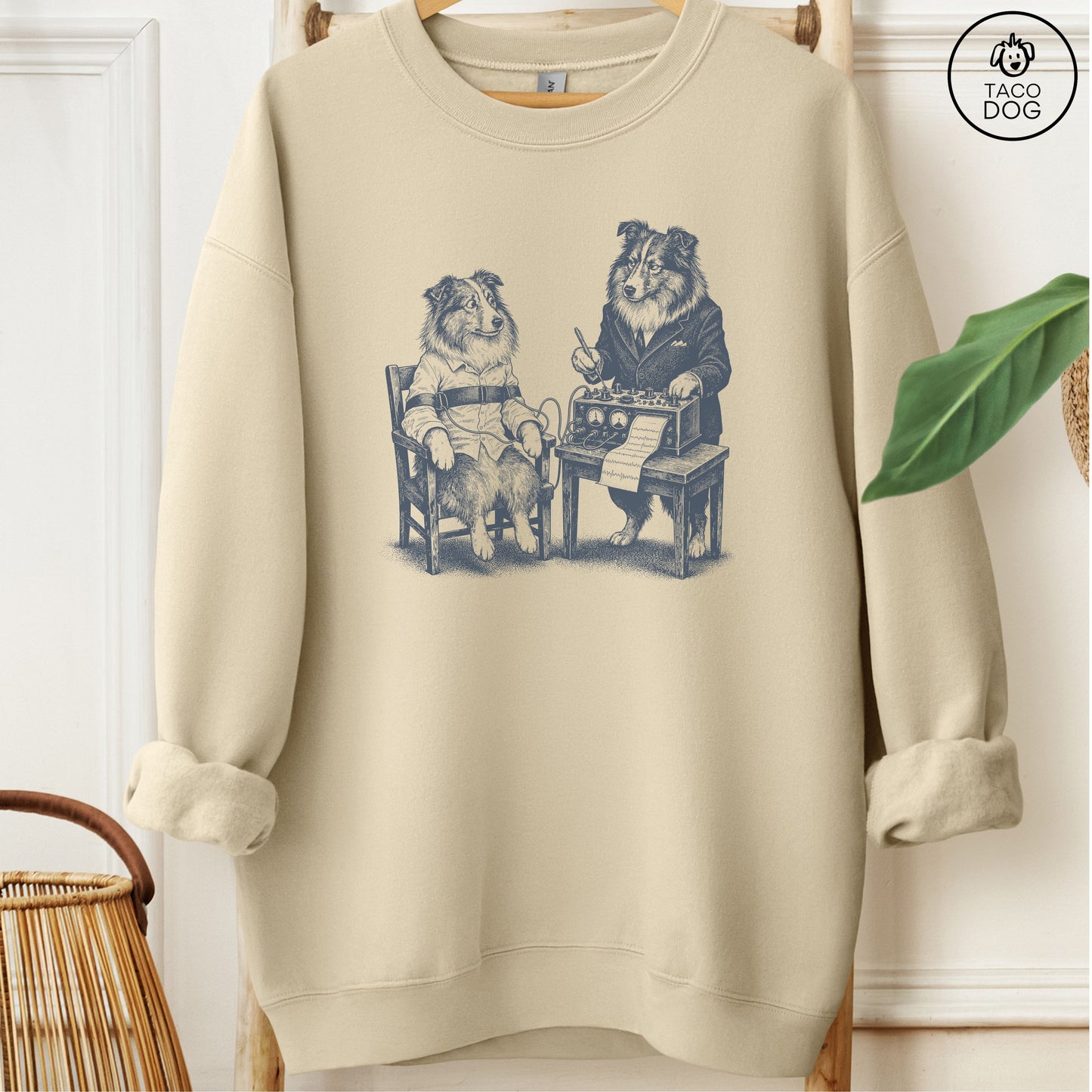 Shetland Sheepdog Polygraph Sweatshirt Sand Taco-Dog
