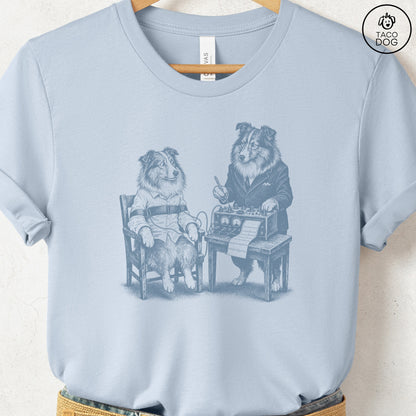 Shetland Sheepdog Polygraph T-Shirt Light Blue Taco-Dog