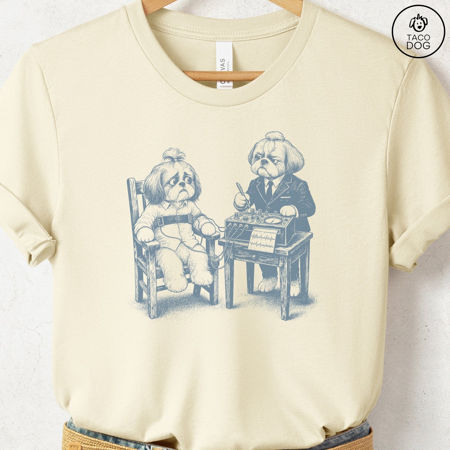 Shih Tzu Polygraph T-Shirt Natural Taco-Dog