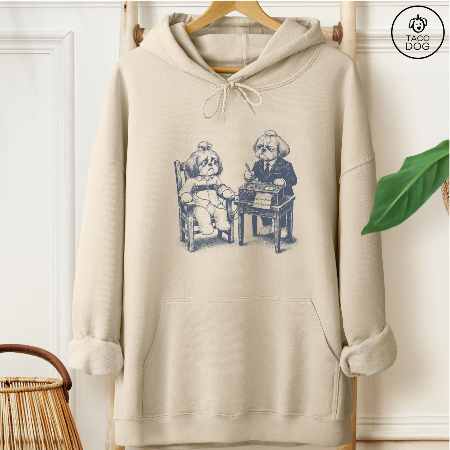 Shih Tzu Polygraph Hoodie Sand Taco-Dog