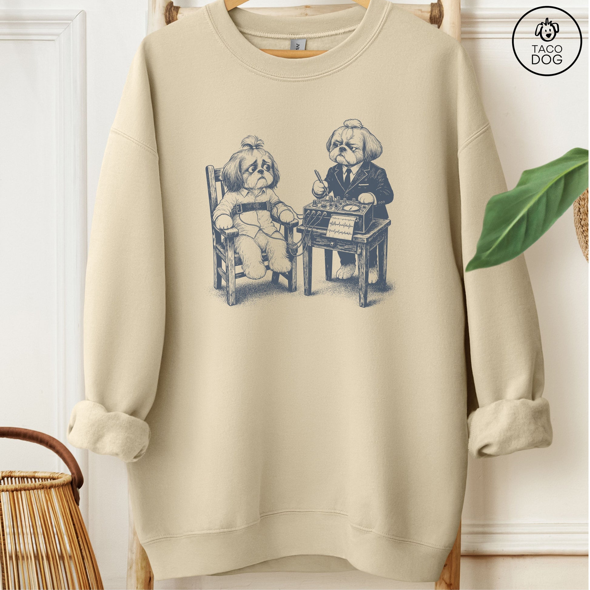 Shih Tzu Polygraph Sweatshirt Sand Taco-Dog