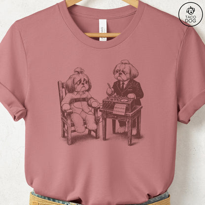 Shih Tzu Polygraph T-Shirt Heather Mauve Taco-Dog