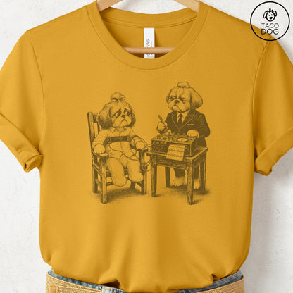 Shih Tzu Polygraph T-Shirt Mustard Taco-Dog
