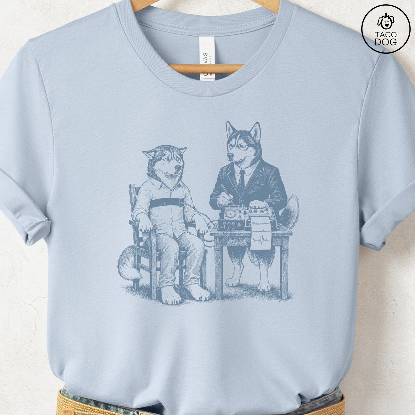 Husky Polygraph T-Shirt Light Blue Taco-Dog
