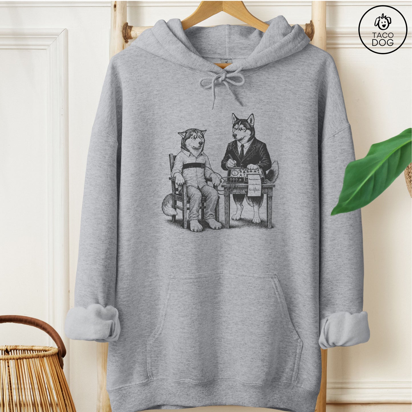 Husky Polygraph Hoodie Graphite Heather Taco-Dog
