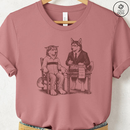 Husky Polygraph T-Shirt Heather Mauve Taco-Dog