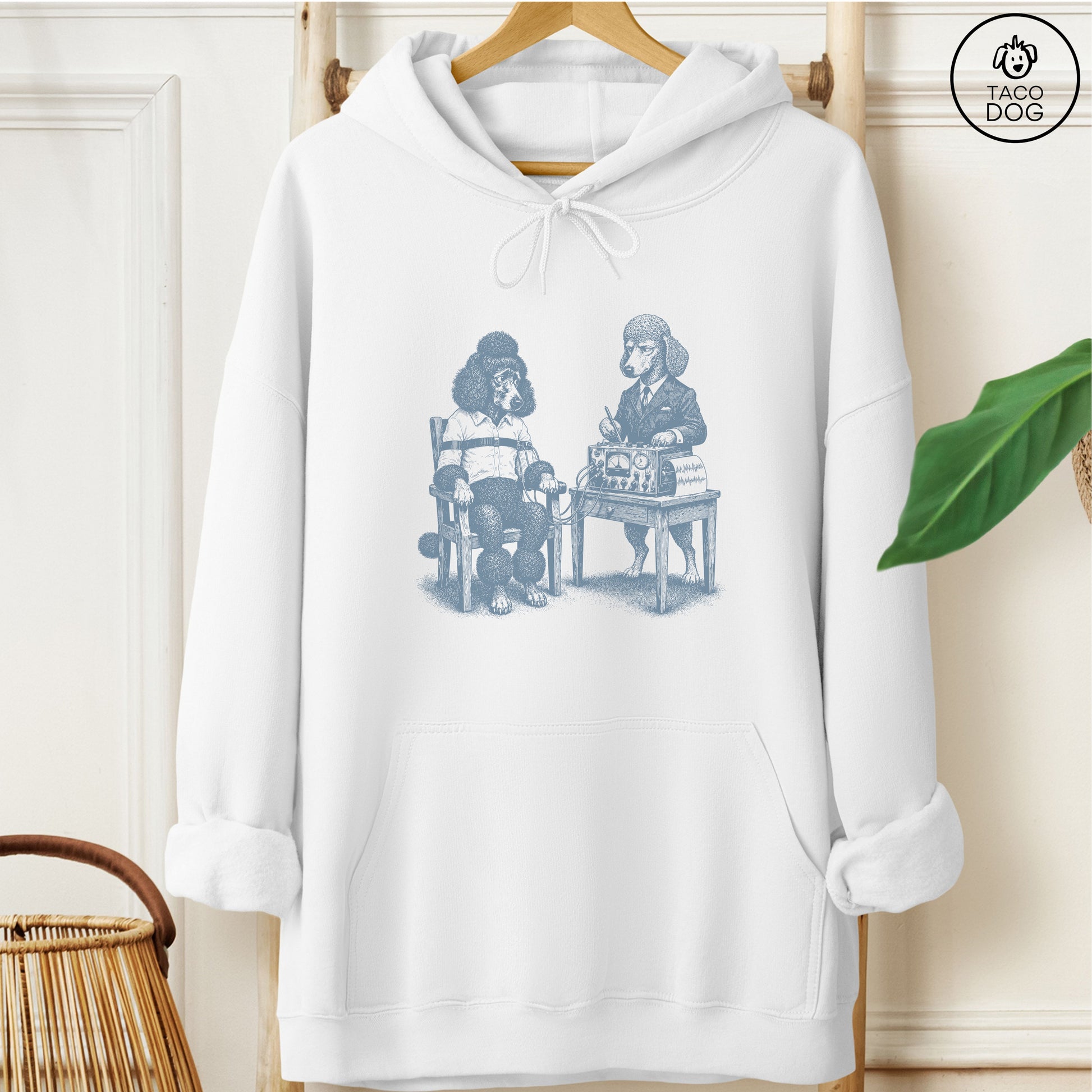 Poodle Polygraph Hoodie White Taco-Dog