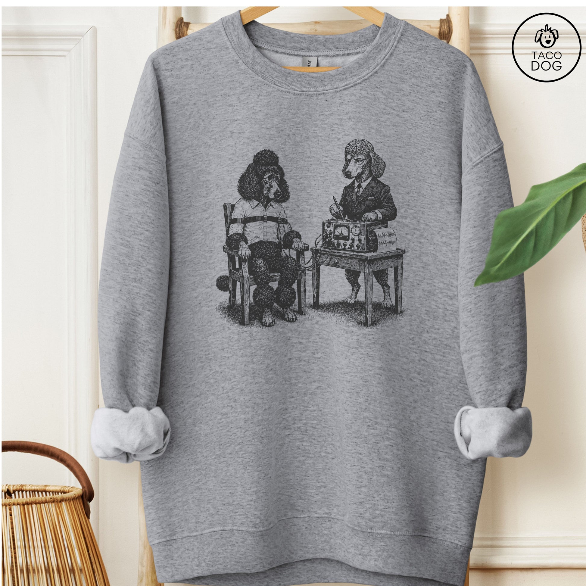Poodle Polygraph Sweatshirt Graphite Heather Taco-Dog