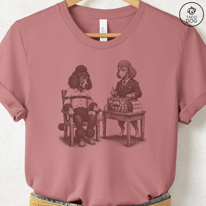 Poodle Polygraph T-Shirt Heather Mauve Taco-Dog